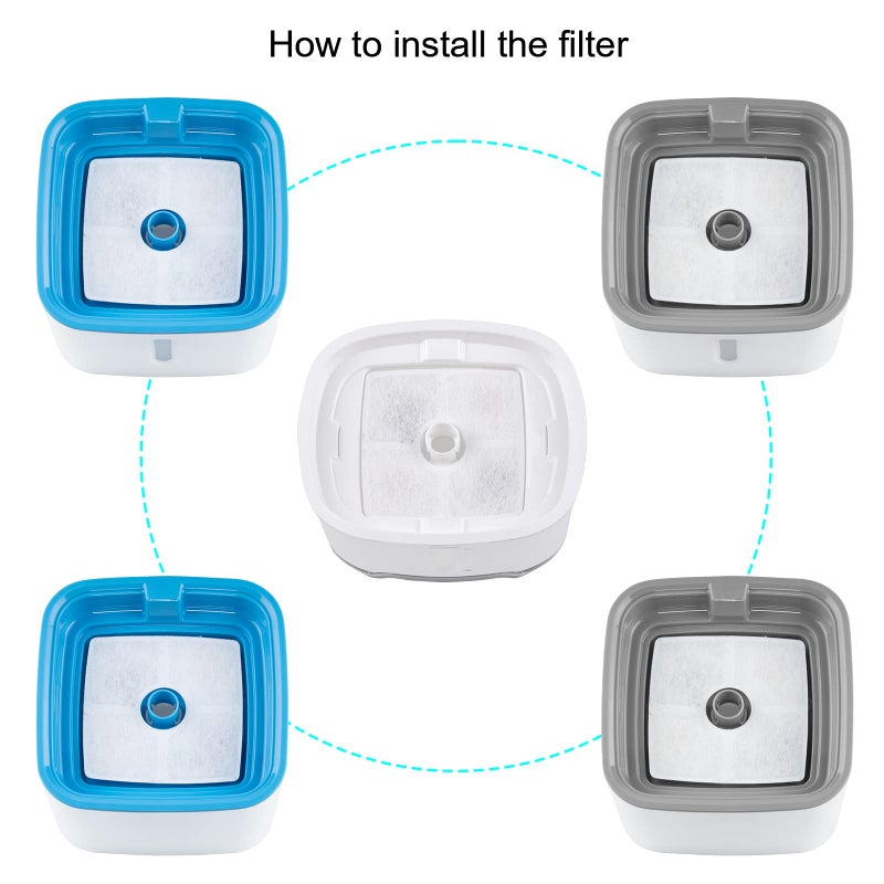 Wonder Creature Cat Water Fountain Filter, Square Cat Fountain Replacement Filters, 8 Carbon Filters Pack - Image 5
